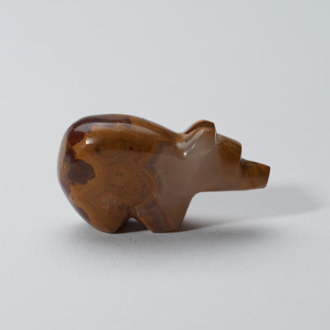 Bernard Laiwekate: Mexican Onyx, Bear with Turquoise Heartline