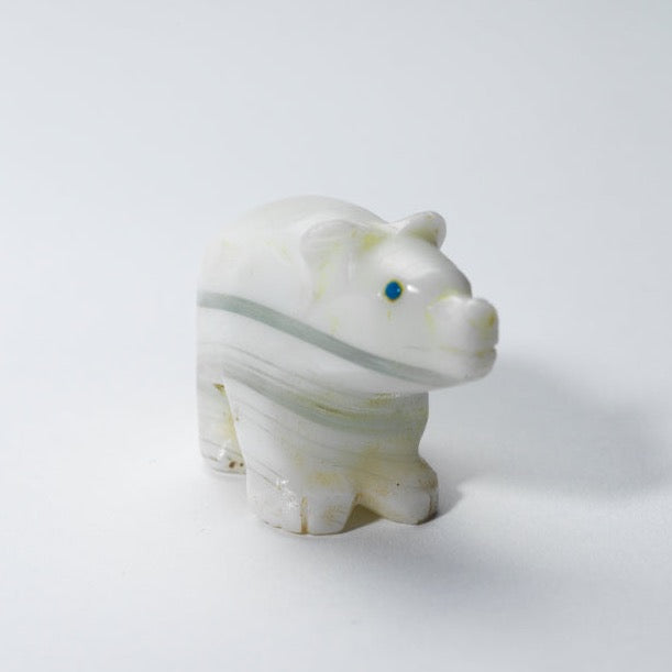 Alvin Lamy: White Glass, Pig – Zuni Artist Resource Team