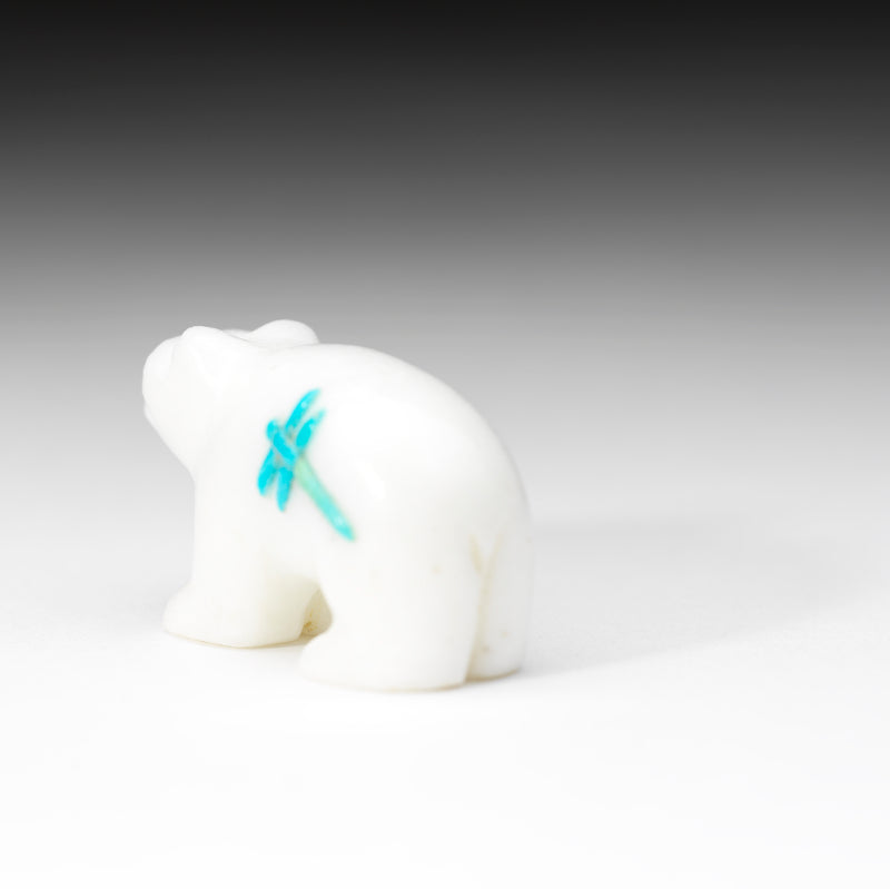 Clissa Martin: White Marble, Bear with Dragonfly