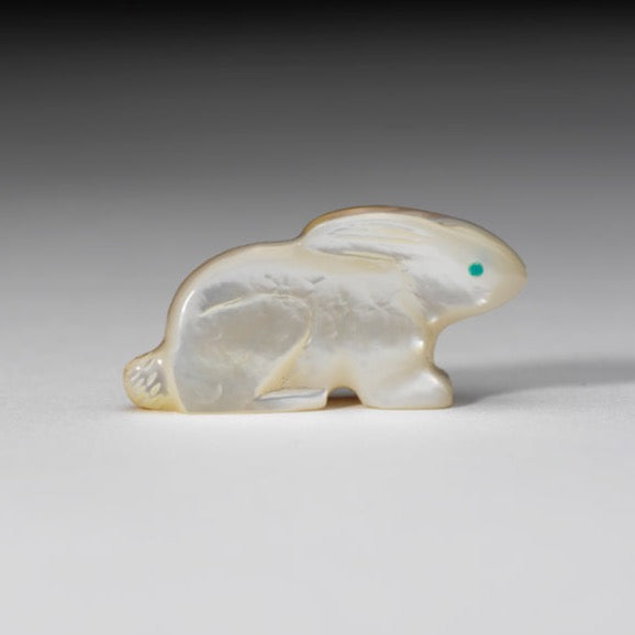 Clissa Martin: Gold Lip Shell & Mother of Pearl, Rabbit with Dragonfly