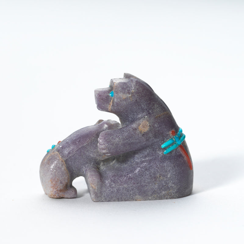 Clissa Martin: Lepidolite, Mother Bear With Two Cubs