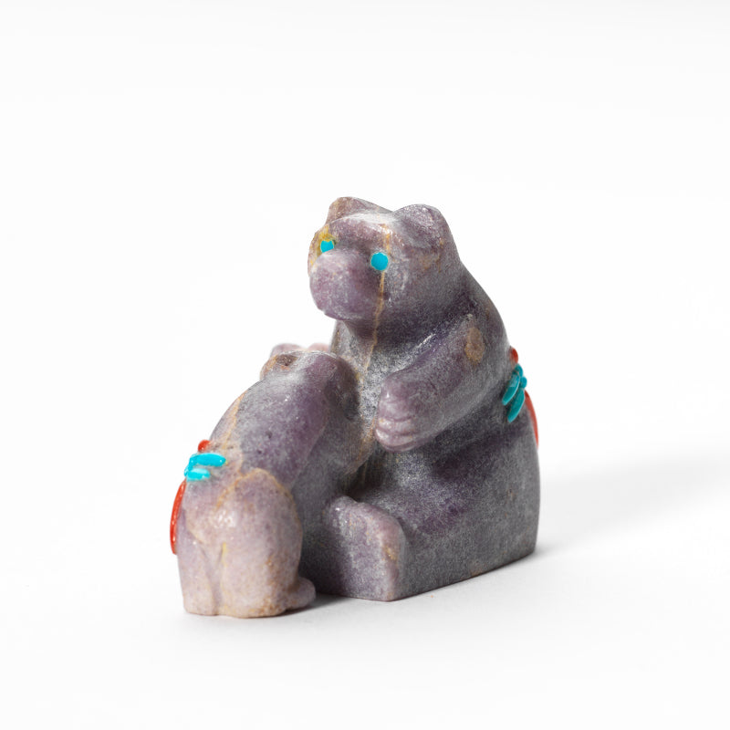 Clissa Martin: Lepidolite, Mother Bear With Two Cubs