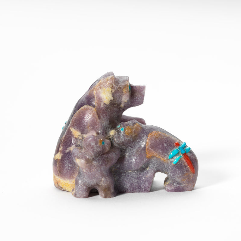 Clissa Martin: Lepidolite, Mother Bear With Two Cubs