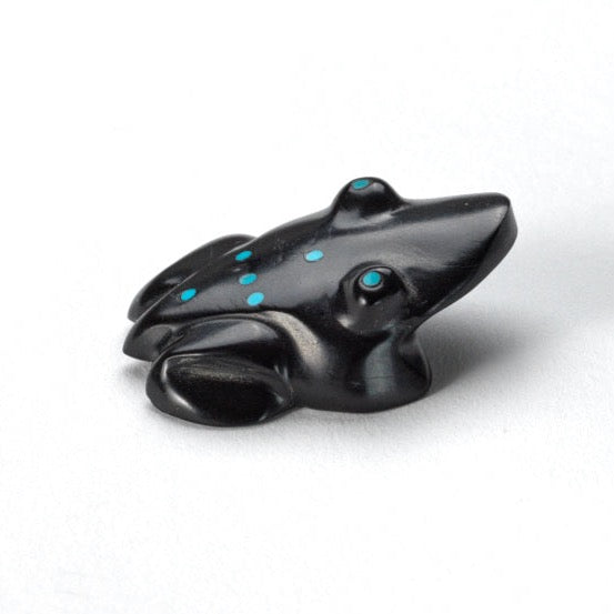 Emery Boone (d): Turquoise, Black Jet Frog with  inlay