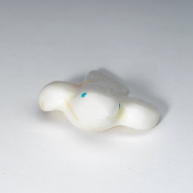 Alvin Calavaza: White Marble with Turquoise Eyes, Bird