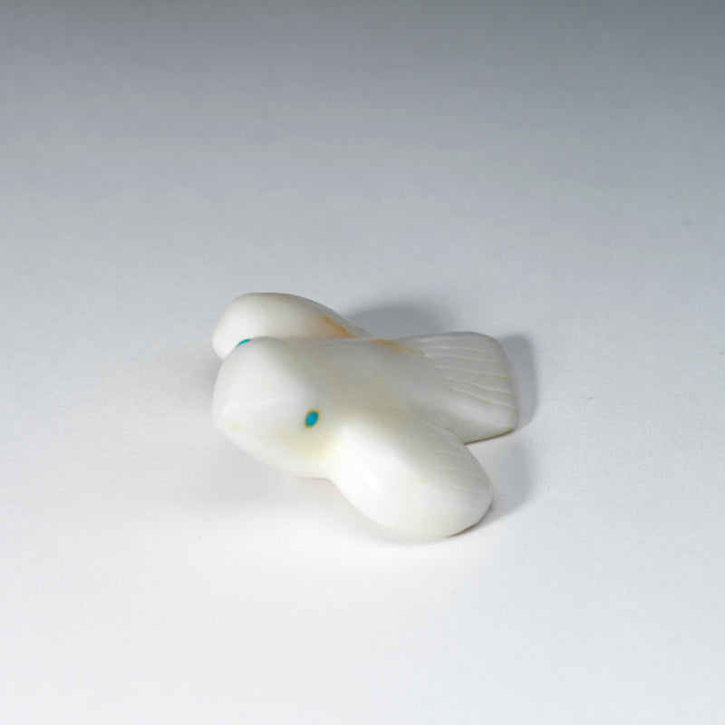 Alvin Calavaza: White Marble with Turquoise Eyes, Bird