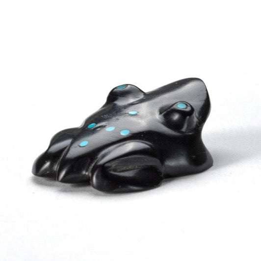 Emery Boone (d): Turquoise, Black Jet Frog with  inlay