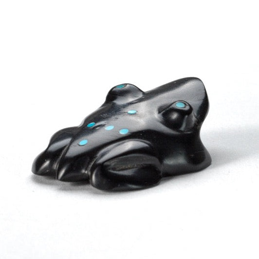 Emery Boone: Turquoise, Black Jet Frog with  inlay