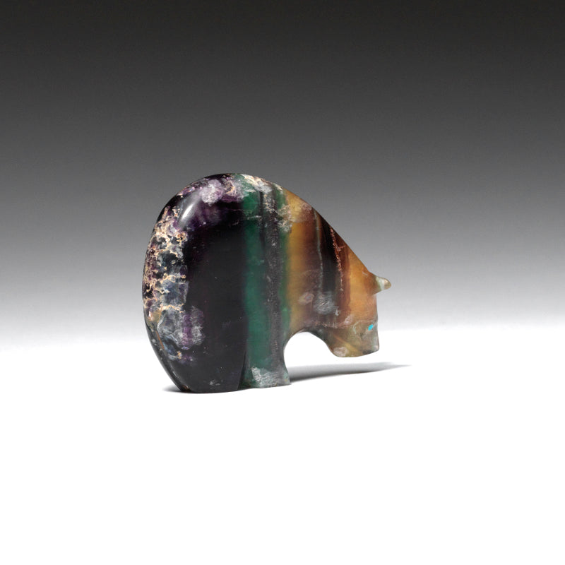 Stewart Quandelacy: Rainbow Fluorite, Bear with Heartline