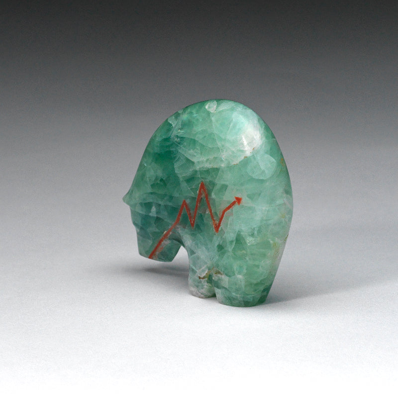 Stewart Quandelacy: Fluorite, Green  Heartline Bear