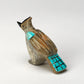 Freddie Leekya: Zuni Stone with Turquoise & Jet Inlay, Roadrunner