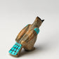 Freddie Leekya: Zuni Stone with Turquoise & Jet Inlay, Roadrunner