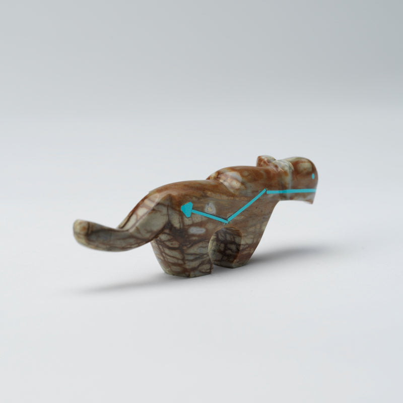 Kenric Laiwekate: Picasso Marble, Mountain Lion With Turquoise Heartline