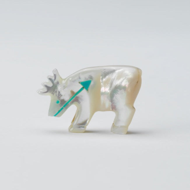 Andres Quandelacy: Mother Of Pearl, Moose with Turquoise Heartline