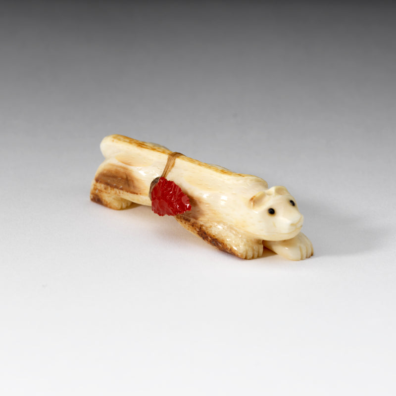 Roderick Quam: Fossilized Ivory with Gold Slag, Mountain Lion