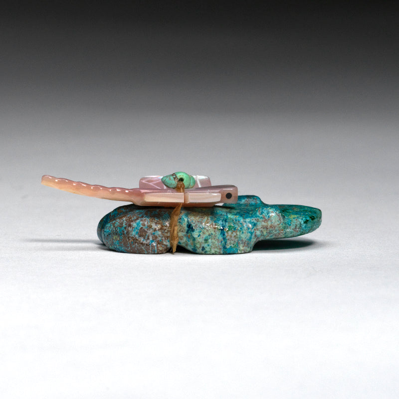 Daisy & LaVies Natewa: Pink Mussel Shell, Chrysocolla Frog & Dragonfly