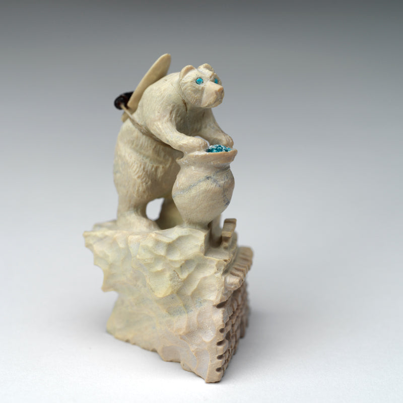 Adrian Cachini: Fish Rock Medicine Bear with Pot and Bundle