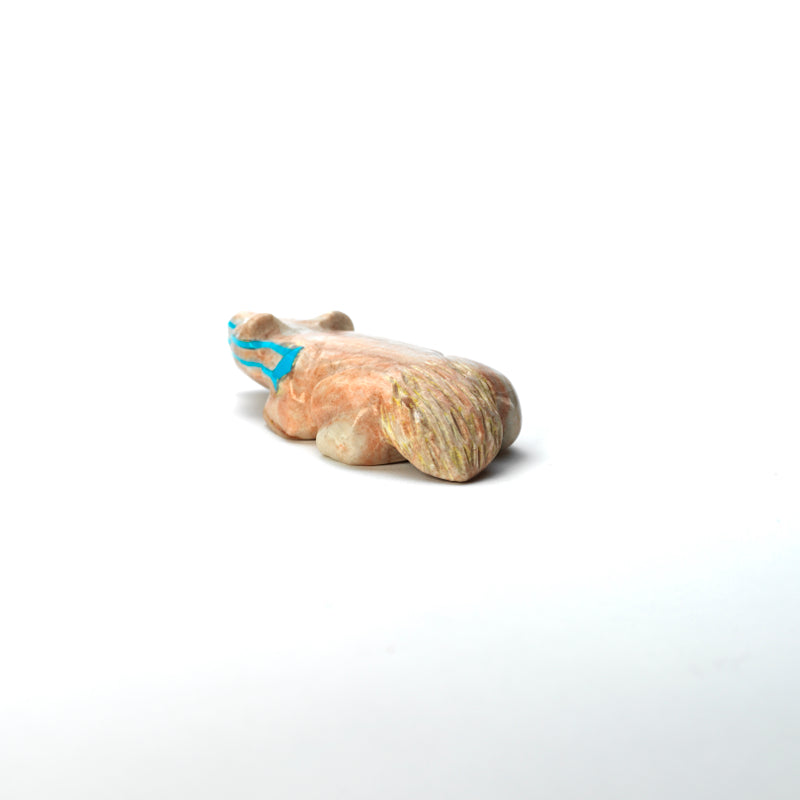 Rodney Laiwekate: Alabaster, Badger with Two Turquoise Heartline