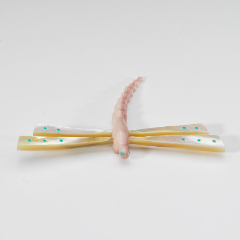 Clissa Martin: Mother of Pearl with Pink Mussel Shell, Dragonfly