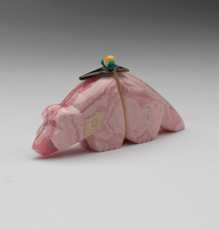 Michael Mahooty: Rhodochrosite with Abalone Point, Wolf