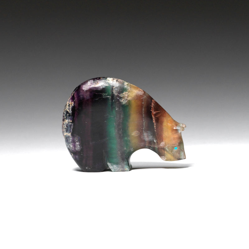 Stewart Quandelacy: Rainbow Fluorite, Bear with Heartline