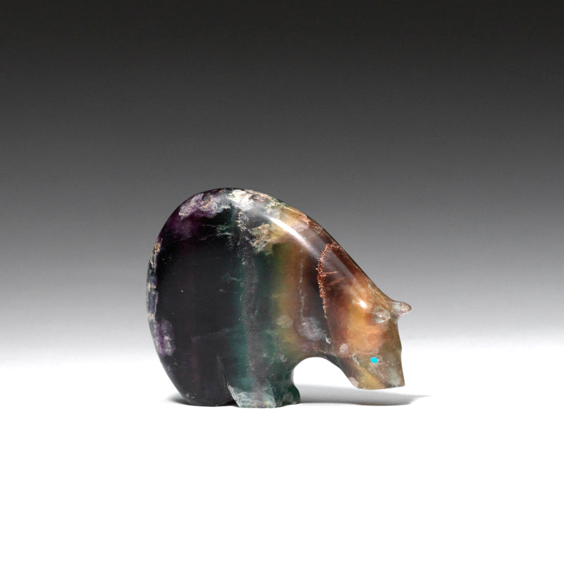 Stewart Quandelacy: Rainbow Fluorite, Bear with Heartline