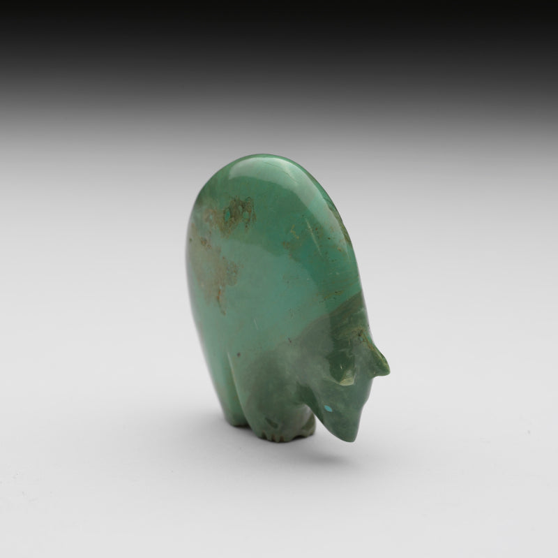 Stewart Quandelacy: Green Turquoise, Bear with Turquoise Heartline