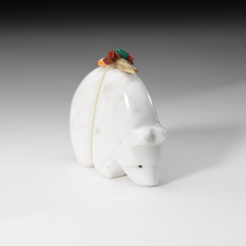 Michael Mahooty: White Marble with Bundle, Bear