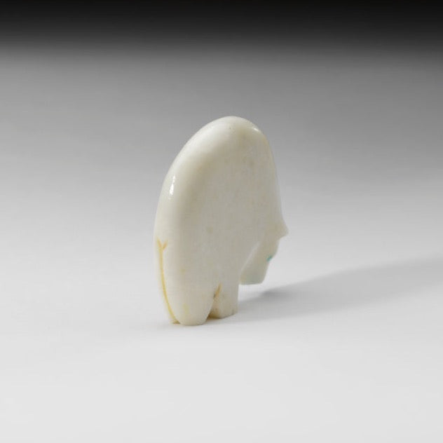 Stewart Quandelacy: White Marble, Small Medicine Bear with Heartline